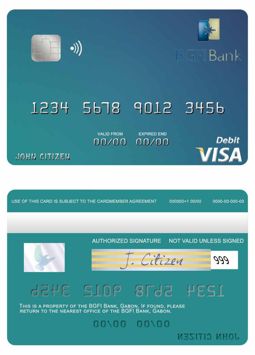 Gabon BGFI Bank visa debit card